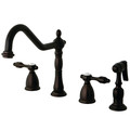 Kingston Brass Widespread Kitchen Faucet, Oil Rubbed Bronze KB1795TALBS